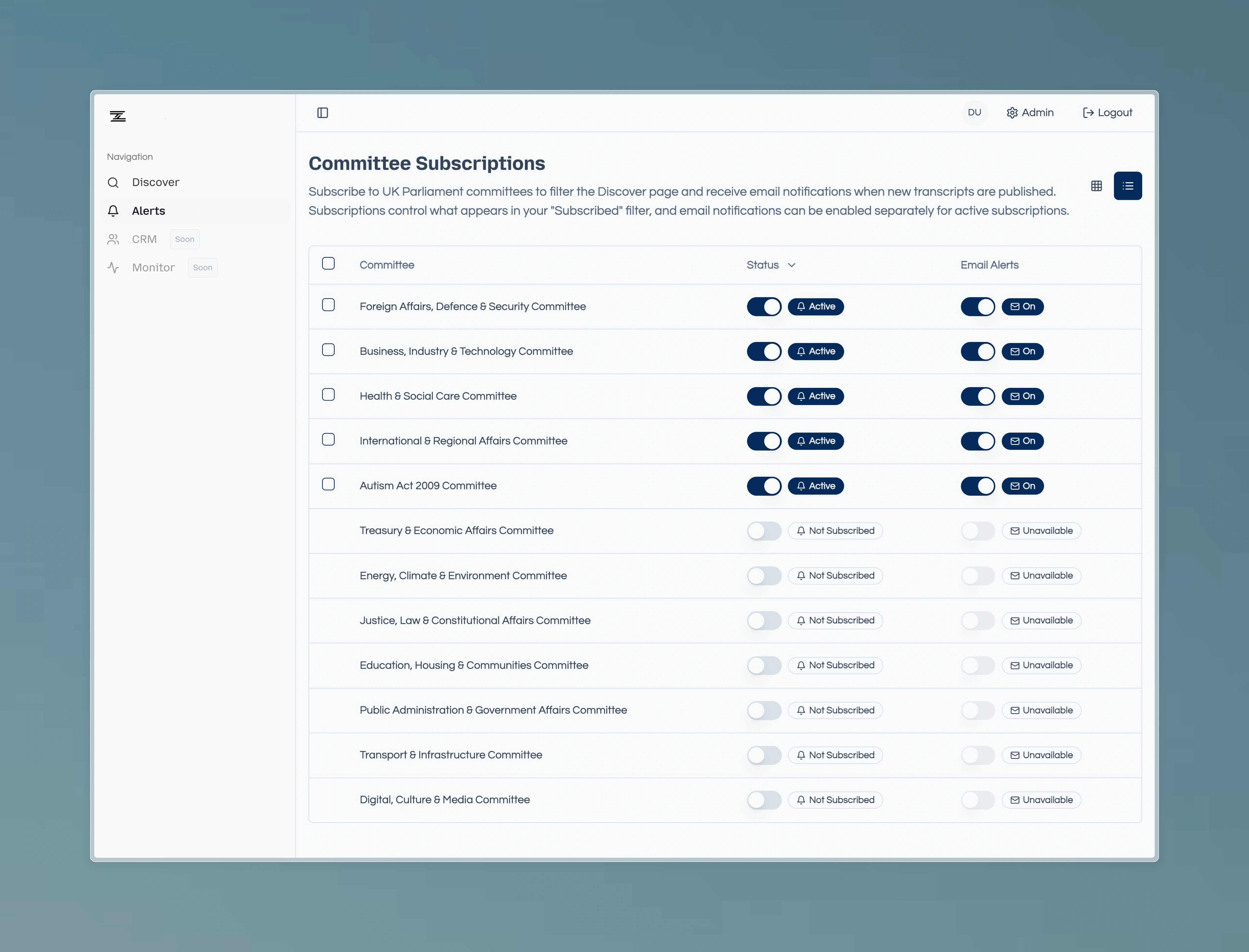 Select What Matters - Platform demonstration showing choose your committees, topics, and stakeholders from Zavlone's controlled tag set